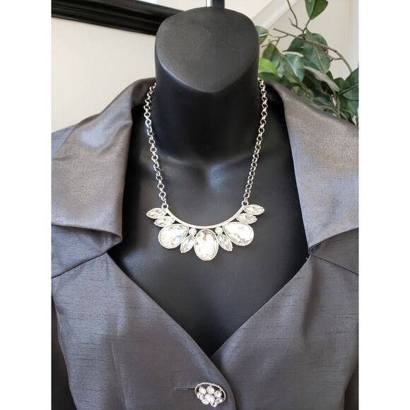 Dana Kay Skirt Suit Set Women's 18 Silver Single Breasted Collar 3 Button Front - Picture 10 of 16